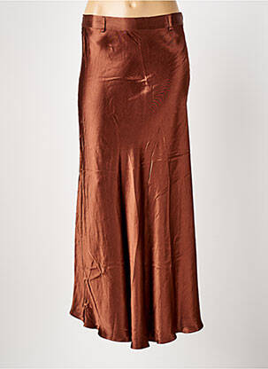 Jupe longue coupe droite marron ELORA femme
