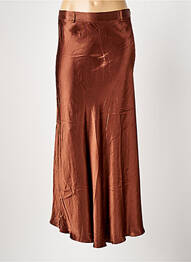 Jupe longue coupe droite marron ELORA femme