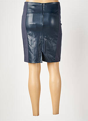 Jupe courte fermeture zippée au dos bleu ELORA femme