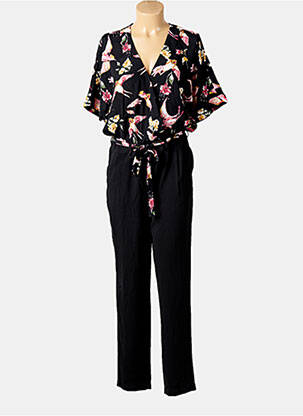 Combi-pantalon fermeture zippée au dos manches courtes noir ELORA femme