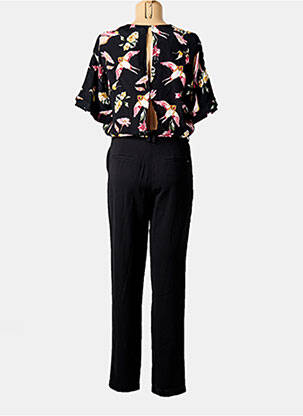 Combi-pantalon fermeture zippée au dos manches courtes noir ELORA femme