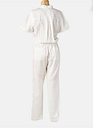Combi-pantalon fermeture boutonnée sur le devant manches courtes blanc ELORA femme