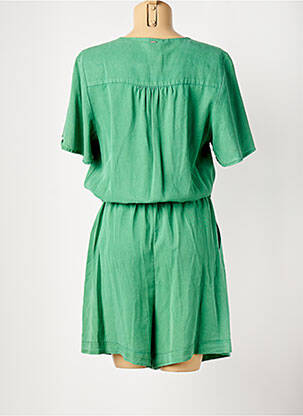 Combishort fermeture boutonnée sur le devant manches courtes vert ELORA femme
