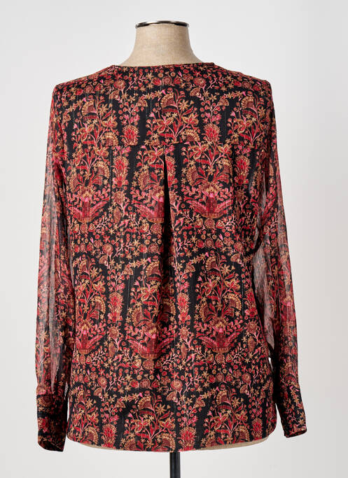 Blouse légère et transparente manches longues rouge ELORA femme