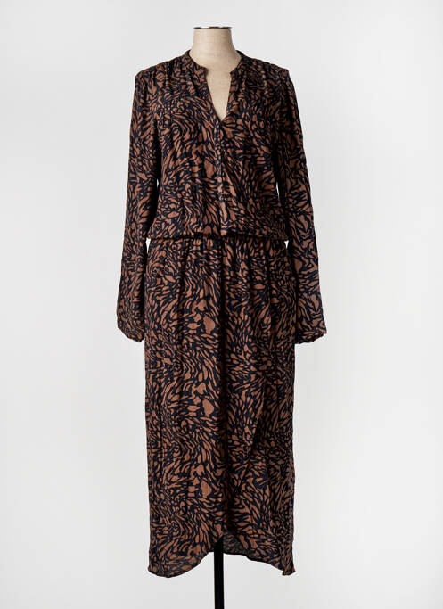 Robe longue marron ELORA pour femme