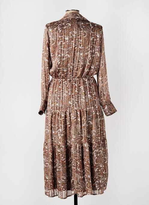 Robe mi-longue marron ELORA pour femme