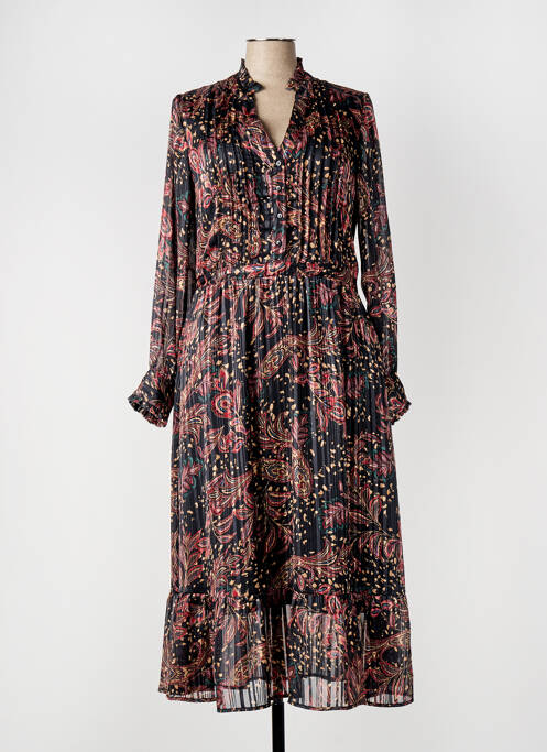 Robe mi-longue noir ELORA pour femme