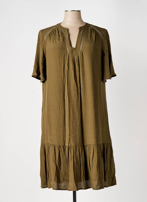 Robe mi-longue vert ELORA pour femme