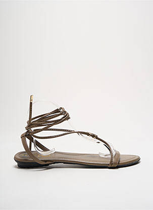 Sandales/nu pieds matière lisse talon plat jusqu'à 3cm vert WITH MY SANDS femme