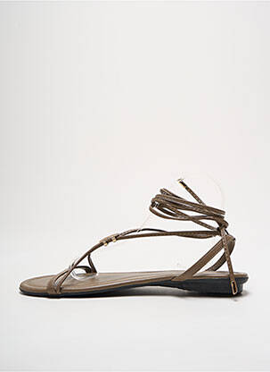 Sandales/nu pieds matière lisse talon plat jusqu'à 3cm vert WITH MY SANDS femme