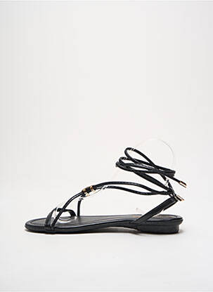 Sandales/nu pieds matière lisse talon plat jusqu'à 3cm noir WITH MY SANDS femme