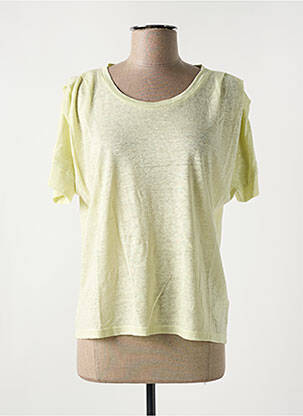 T-shirt coupe droite manches courtes jaune KANOPE femme