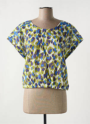 Blouse manches courtes manches courtes bleu KANOPE femme