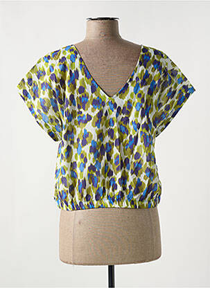 Blouse manches courtes manches courtes bleu KANOPE femme