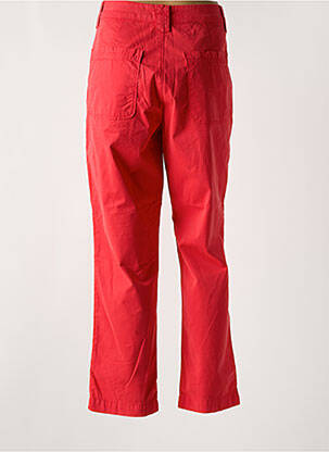 Pantalon droit fermeture zippée sous rabat boutonné rouge KANOPE femme