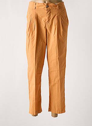 Pantalon 7/8 fermeture zippée sous rabat boutonné orange KANOPE femme