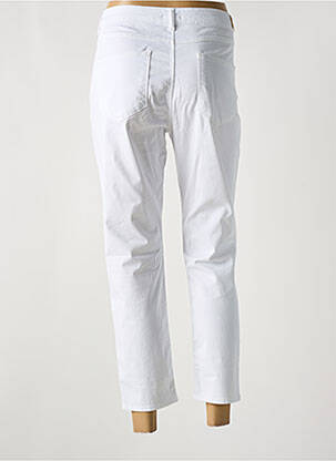 Pantalon 7/8 fermeture zippée sous rabat boutonné blanc KANOPE femme