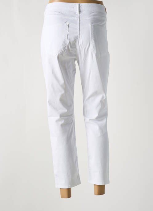 Pantalon 7/8 fermeture zippée sous rabat boutonné blanc KANOPE femme