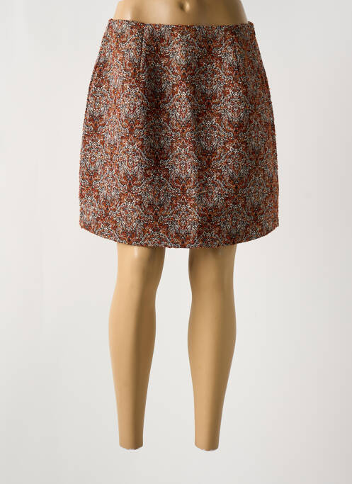 Jupe courte coupe droite marron LEE COOPER femme