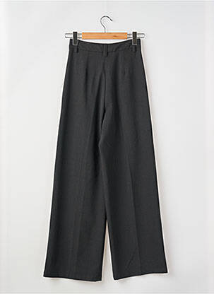Pantalon large fermeture zippée sous rabat boutonné taille haute gris KANOPE femme