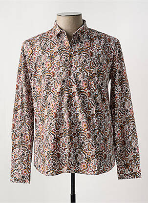 Chemise manches longues manches longues orange CIBLE ROUGE homme