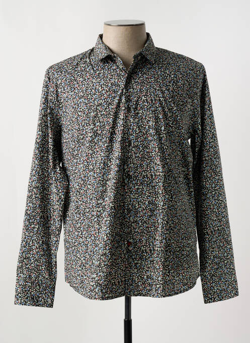 Chemise manches longues noir CIBLE ROUGE pour homme