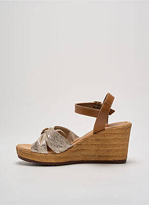 Sandales/nu pieds matière lisse talon de 7 à 9cm or TAMARIS femme