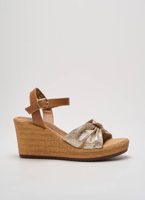 Sandales/nu pieds tissage satiné talon de 7 à 9cm or TAMARIS femme