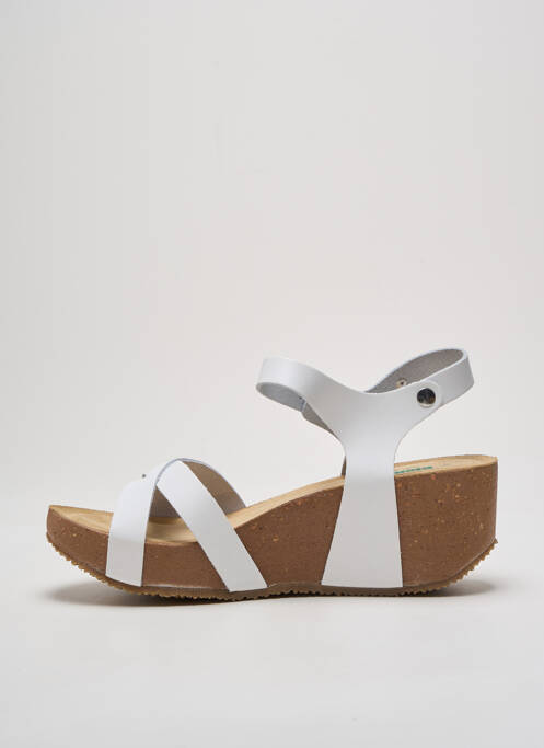 Sandales/nu pieds matière lisse talon de 4 à 6cm blanc BIO NATURA femme