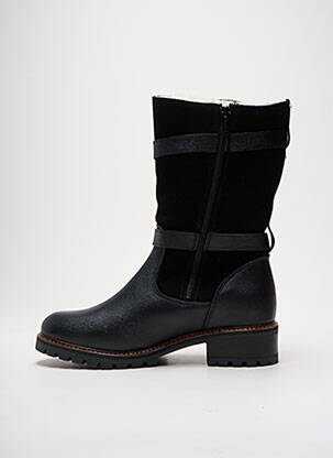 Bottes tissage satiné talon de 4 à 6cm noir HOOPER SHOES femme
