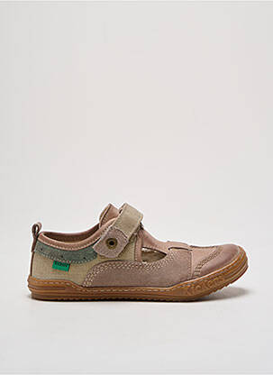 Sandales/nu pieds nubuck bout rond beige KICKERS garcon