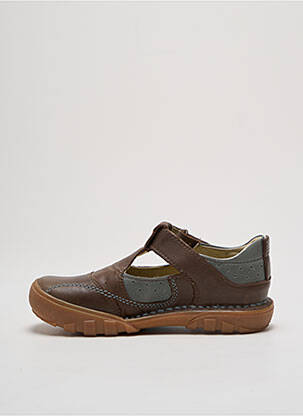 Sandales/nu pieds tissage satiné bout rond marron KICKERS garçon