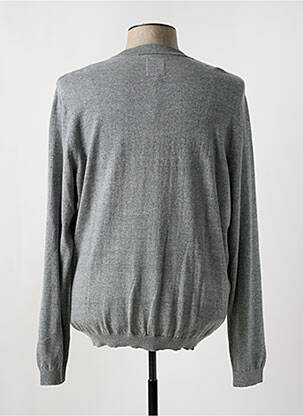 Gilet manches longues col v gris TIBET homme