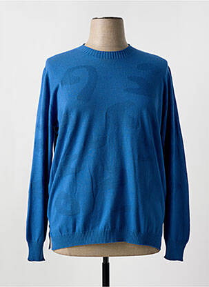 Pull stretch manches longues bleu I.ODENA femme