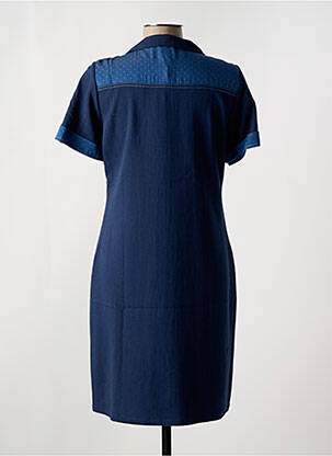 Robe mi-longue imprimé fantaisie manches courtes bleu GUY DUBOUIS femme