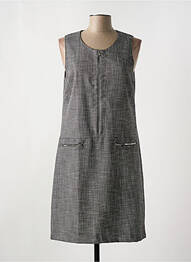 Robe mi-longue imprimé fantaisie sans manche gris GUY DUBOUIS femme