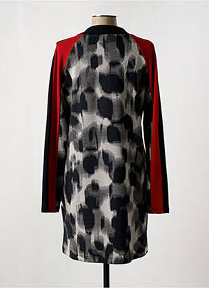 Robe mi-longue imprimé fantaisie manches longues noir SISTTER femme