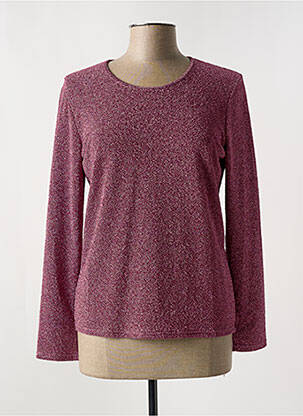 Top coupe cintrée manches longues violet UN TEMPS POUR ELLE femme