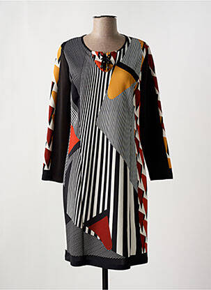 Robe mi-longue manches 3/4 manches 3/4 noir GUY DUBOUIS femme