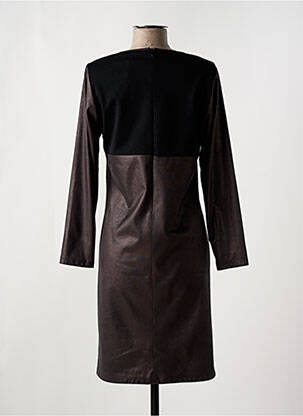 Robe mi-longue manches longues manches longues marron GUY DUBOUIS femme