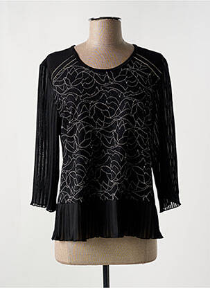 Top imprimé fantaisie manches longues noir GRIFFON femme
