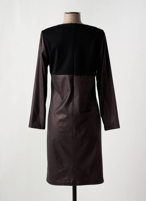 Robe mi-longue manches longues manches longues marron GUY DUBOUIS femme
