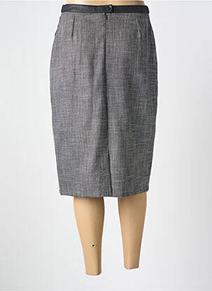 Jupe mi-longue coupe droite gris GUY DUBOUIS femme