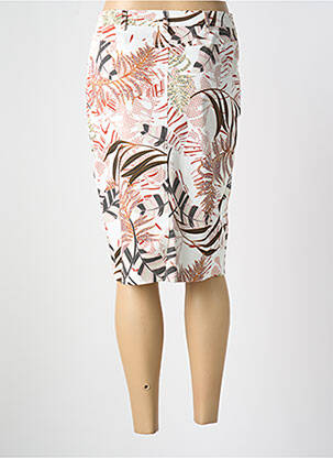 Jupe mi-longue stretch blanc GUY DUBOUIS femme