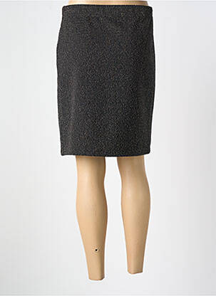 Jupe mi-longue coupe droite noir UN TEMPS POUR ELLE femme