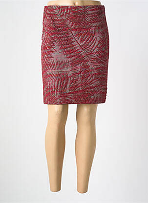 Jupe courte coupe droite rouge UN TEMPS POUR ELLE femme