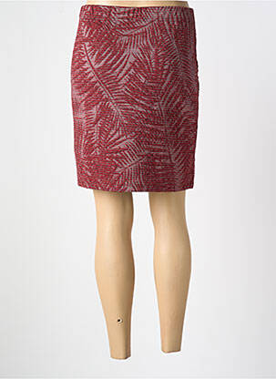 Jupe courte coupe droite rouge UN TEMPS POUR ELLE femme
