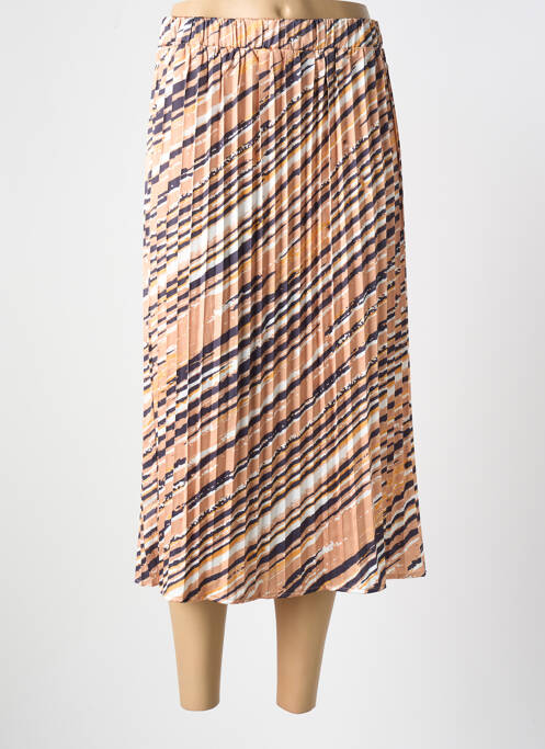 Jupe mi-longue marron JULIE GUERLANDE pour femme