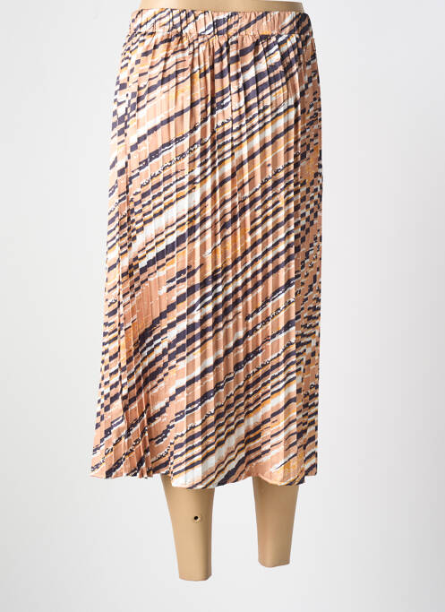 Jupe mi-longue marron JULIE GUERLANDE pour femme