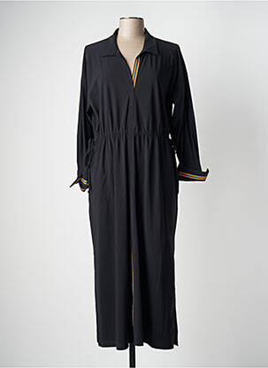Robe longue coupe cintrée manches 3/4 noir INDIES femme